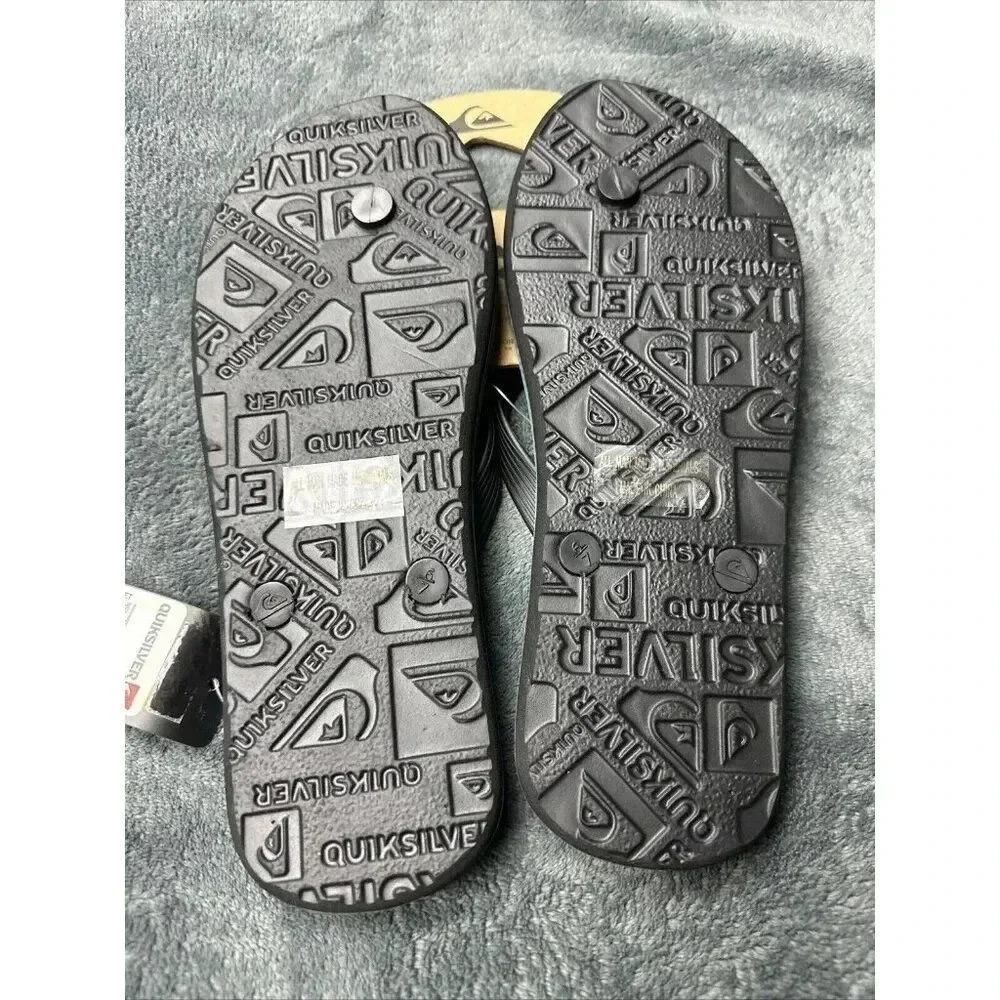 Quiksilver Men’s Molokai Sunset Flip Flop Black Sandals Size 7